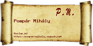 Pompár Mihály névjegykártya